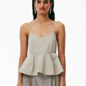 Tibi eco poplin sculpted peplum top, size 10